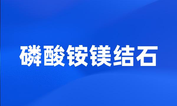 磷酸铵镁结石