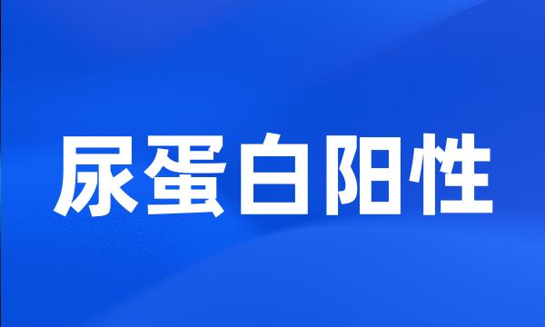 尿蛋白阳性