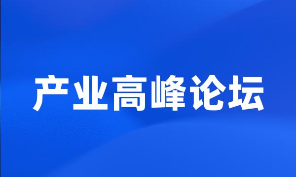 产业高峰论坛