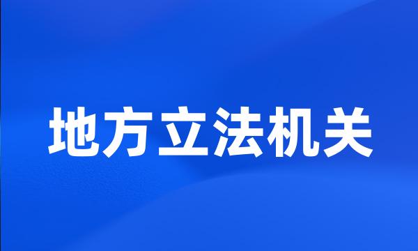 地方立法机关