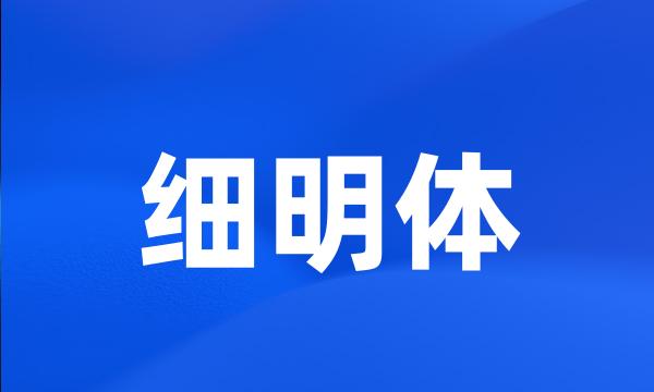 细明体