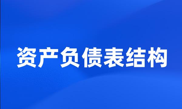 资产负债表结构