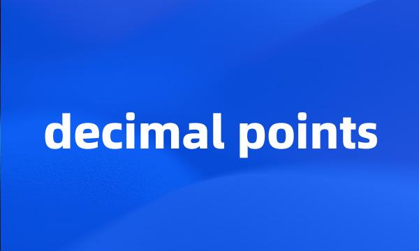 decimal points