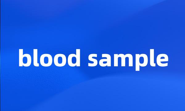 blood sample