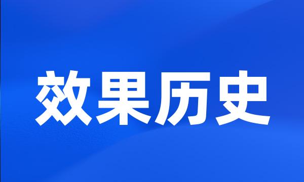 效果历史