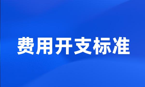 费用开支标准