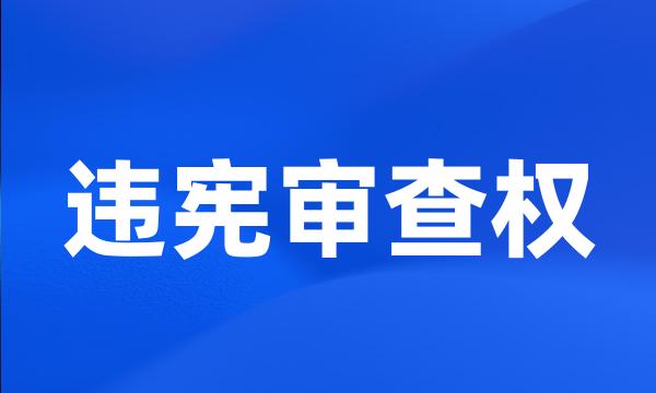 违宪审查权