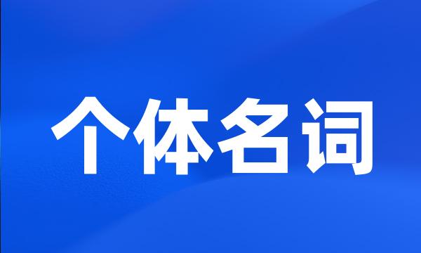 个体名词