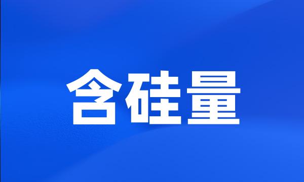 含硅量