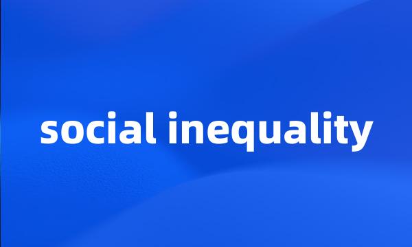 social inequality