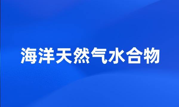 海洋天然气水合物