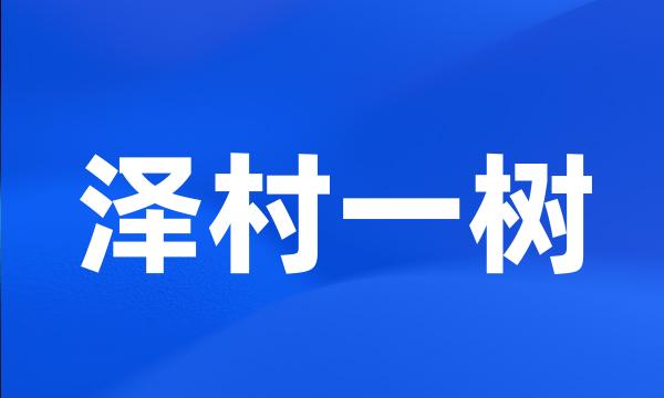 泽村一树