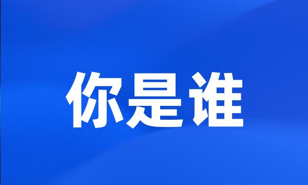 你是谁