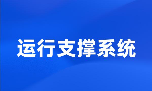 运行支撑系统