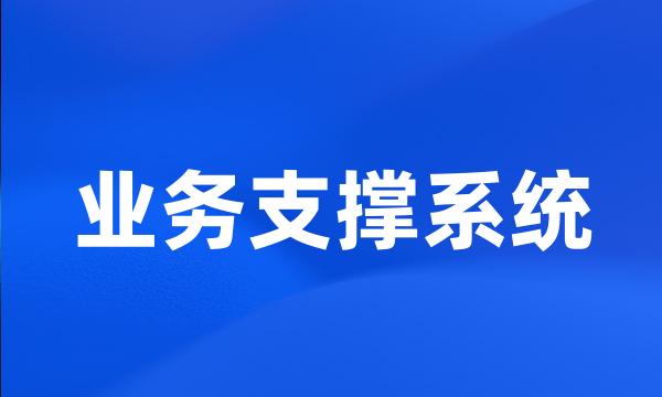 业务支撑系统