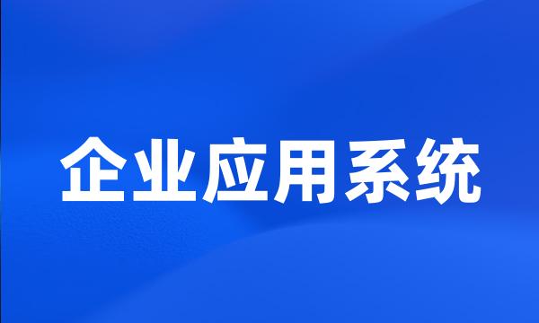 企业应用系统