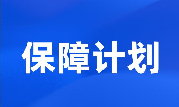 保障计划