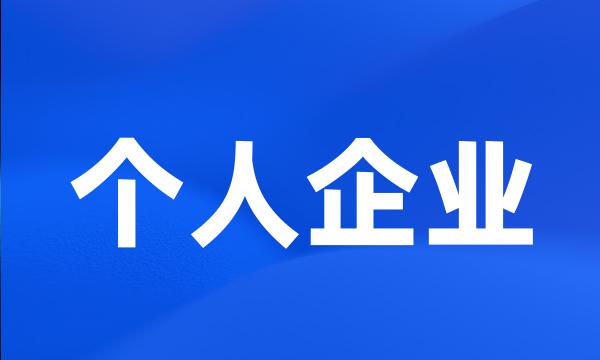 个人企业