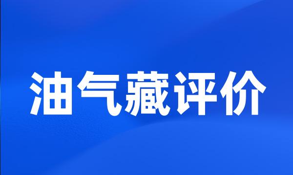 油气藏评价