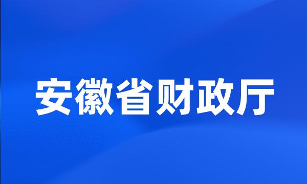 安徽省财政厅