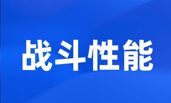 战斗性能