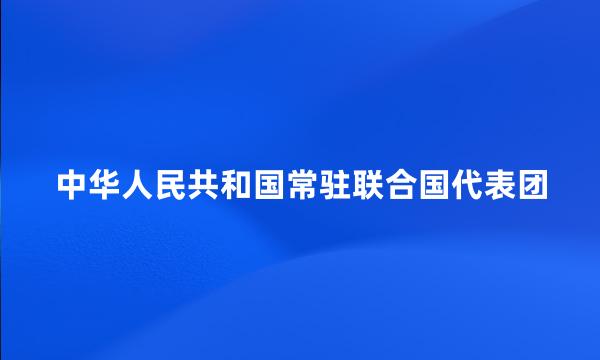 中华人民共和国常驻联合国代表团