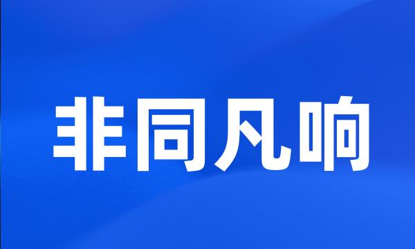 非同凡响