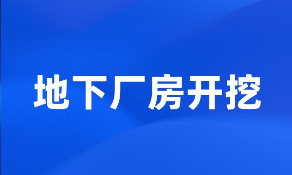 地下厂房开挖