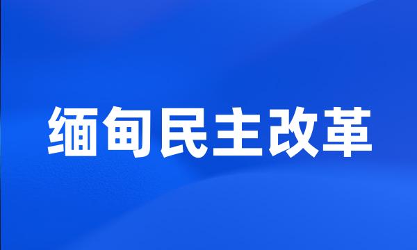 缅甸民主改革