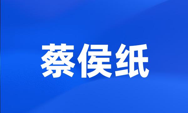 蔡侯纸