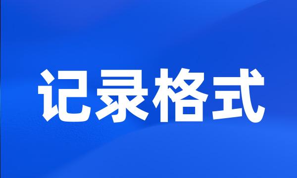 记录格式