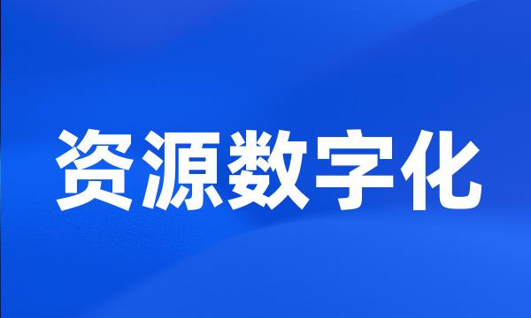 资源数字化