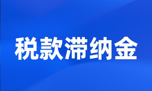 税款滞纳金