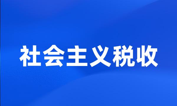 社会主义税收