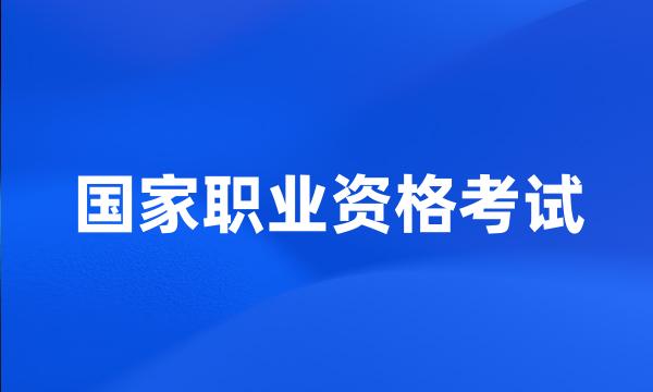 国家职业资格考试