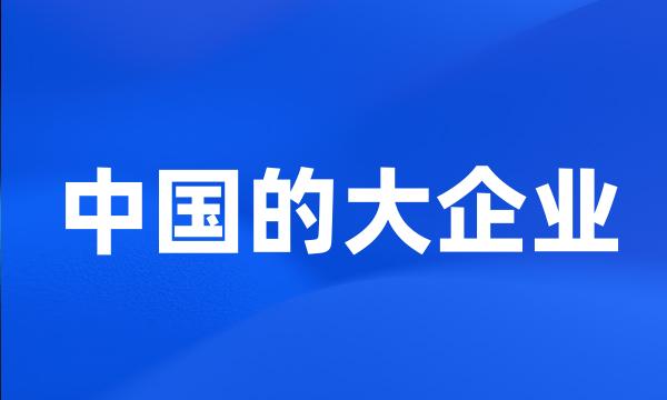 中国的大企业