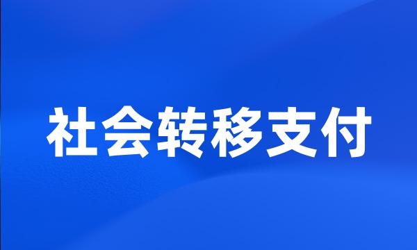 社会转移支付