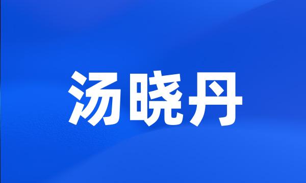 汤晓丹