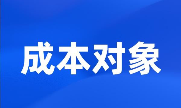 成本对象