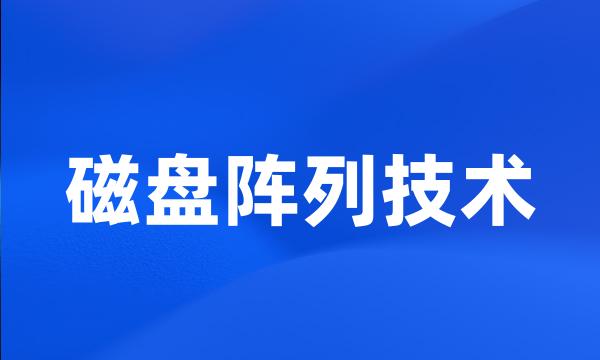 磁盘阵列技术