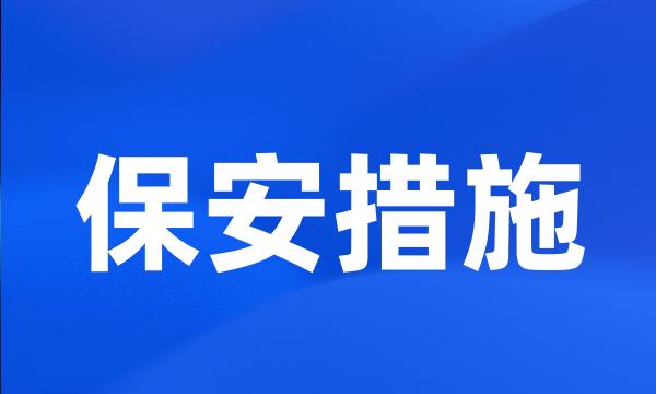 保安措施