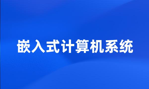 嵌入式计算机系统