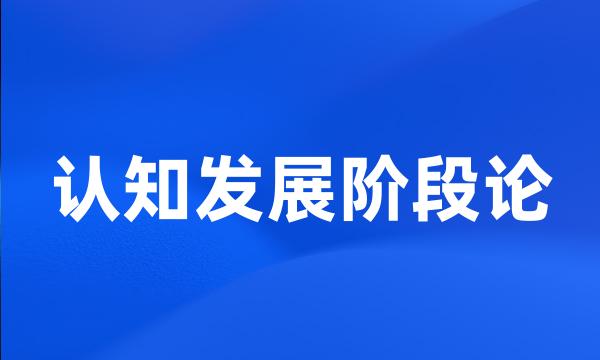 认知发展阶段论