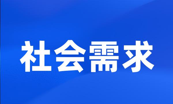 社会需求