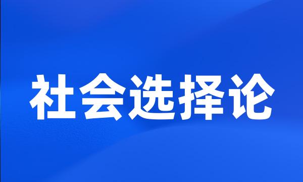 社会选择论