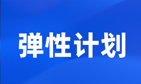 弹性计划