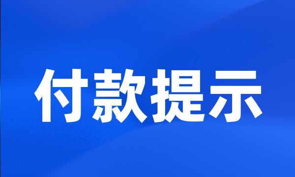 付款提示