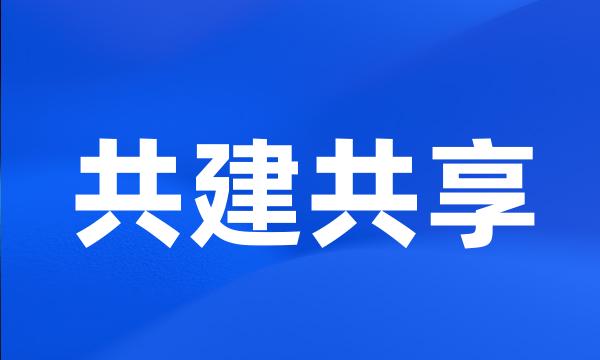 共建共享