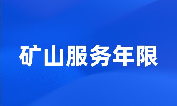 矿山服务年限