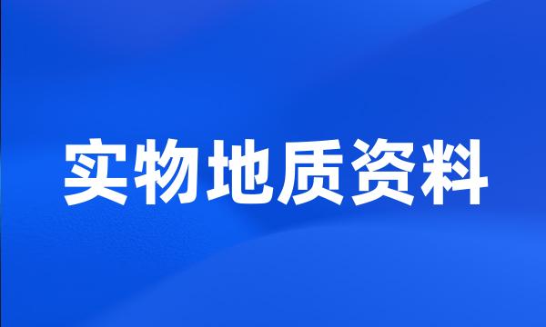 实物地质资料